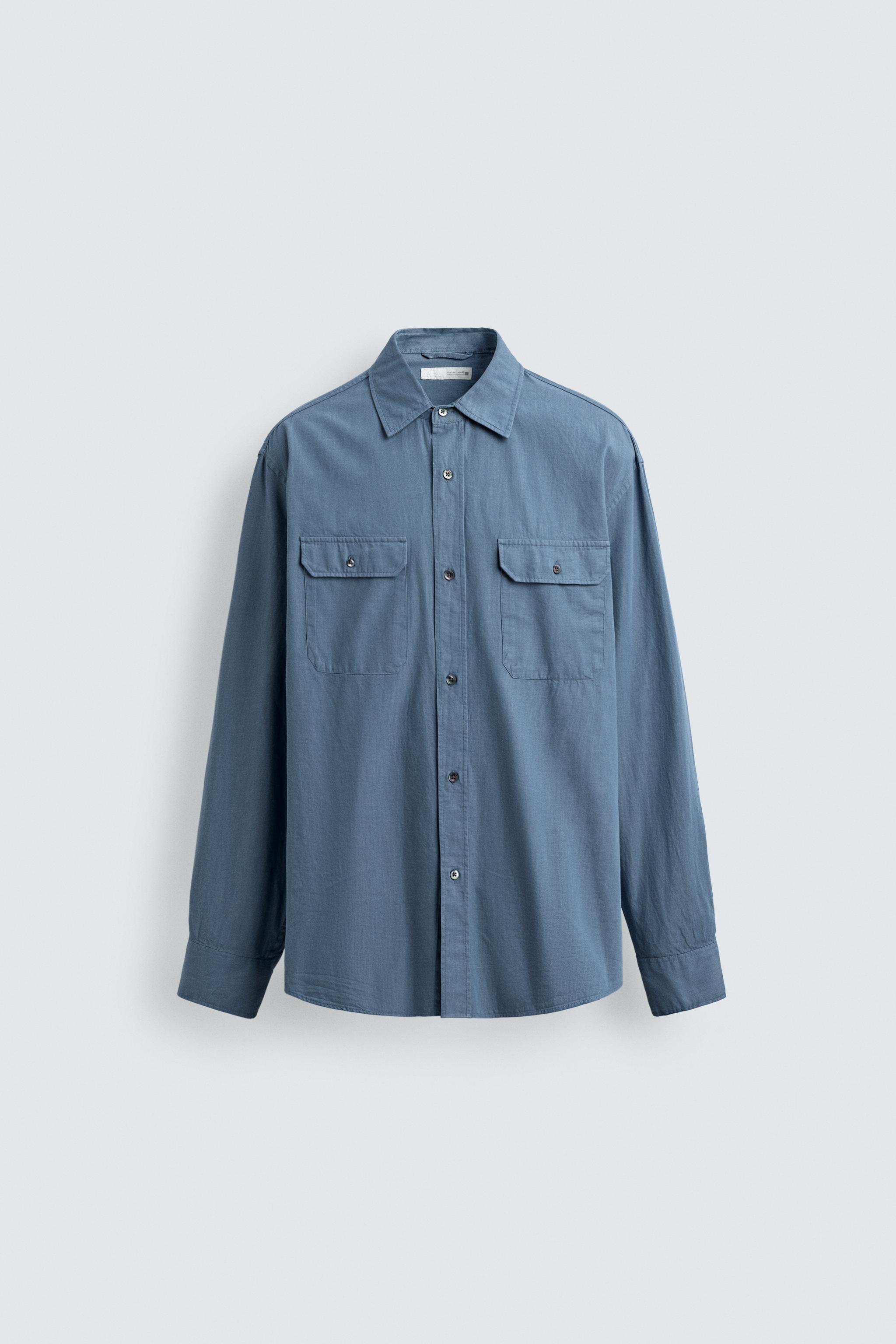 CHEMISE DÉLAVÉE RELAXED FIT À POCHES